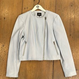 Leather Jacket motto style zippers